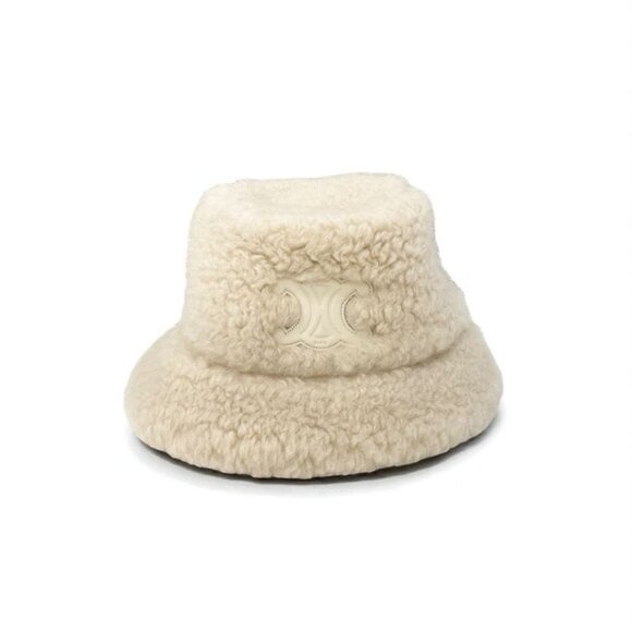 Celine Hat Cashmere Beige Triomphe Logo Bucket Hat main image 2